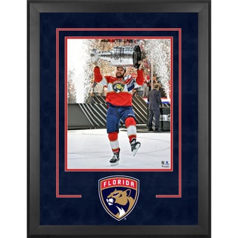 Aleksander Barkov Florida Panthers Autographed 2024 Stanley Cup Champions Deluxe Framed 16" x 20" Raising Cup Photograph