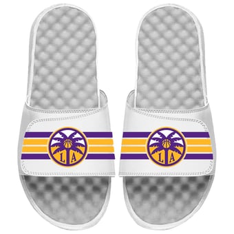 Unisex ISlide White Los Angeles Sparks Varsity Stripes Slide Sandals