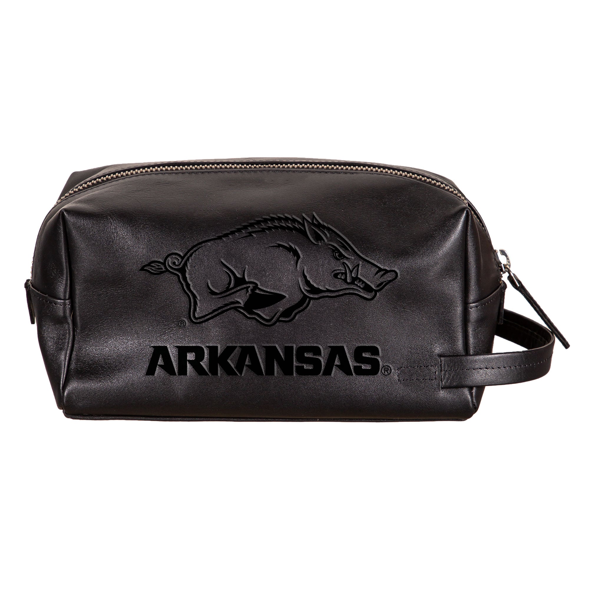 Arkansas Razorbacks Hybrid Leather Lined Dopp Toiletry Bag