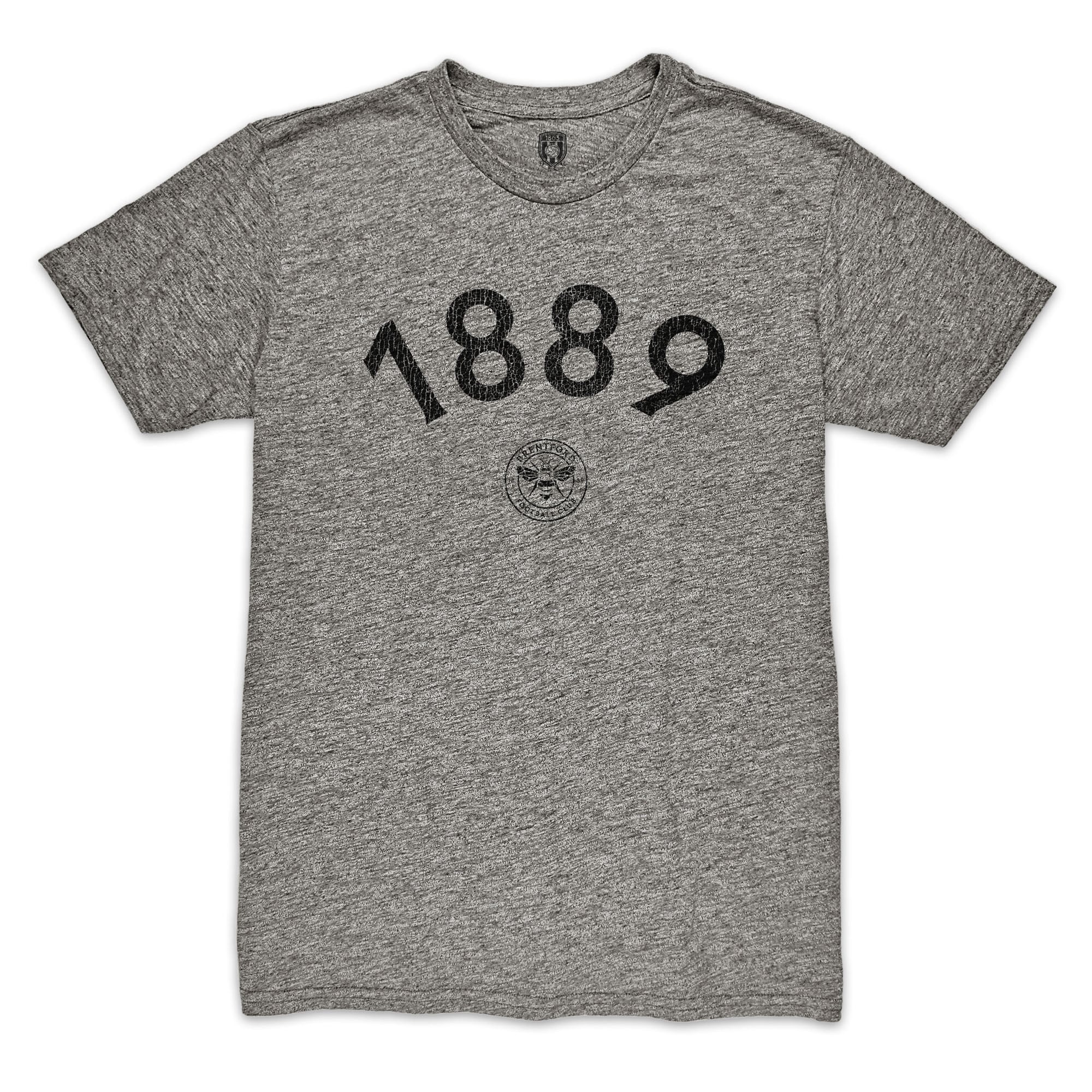 Men's 1863FC Heather Gray Brentford FC Arched Date Vintage Tri-Blend T-Shirt