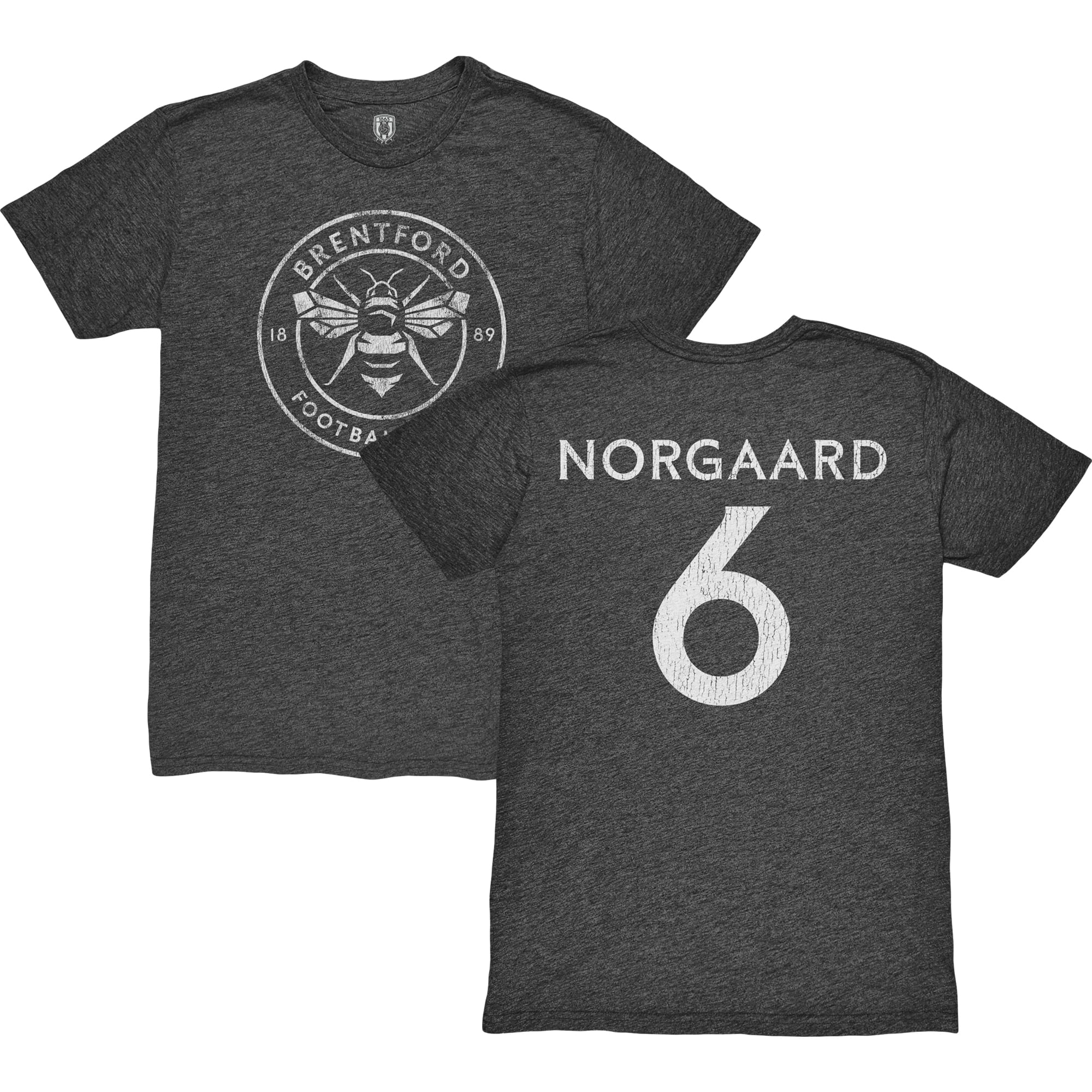 Men's 1863FC Christian Norgaard Black Brentford FC Player Vintage Tri-Blend T-Shirt