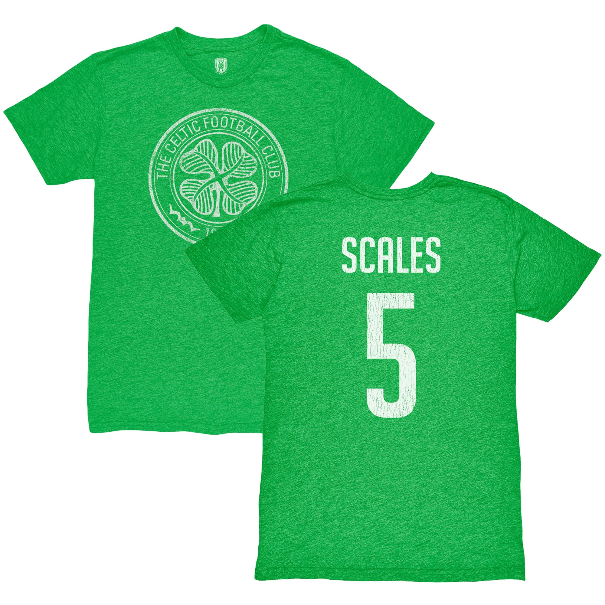 Men's 1863FC Liam Scales Green Celtic Player Vintage Tri-Blend T-Shirt