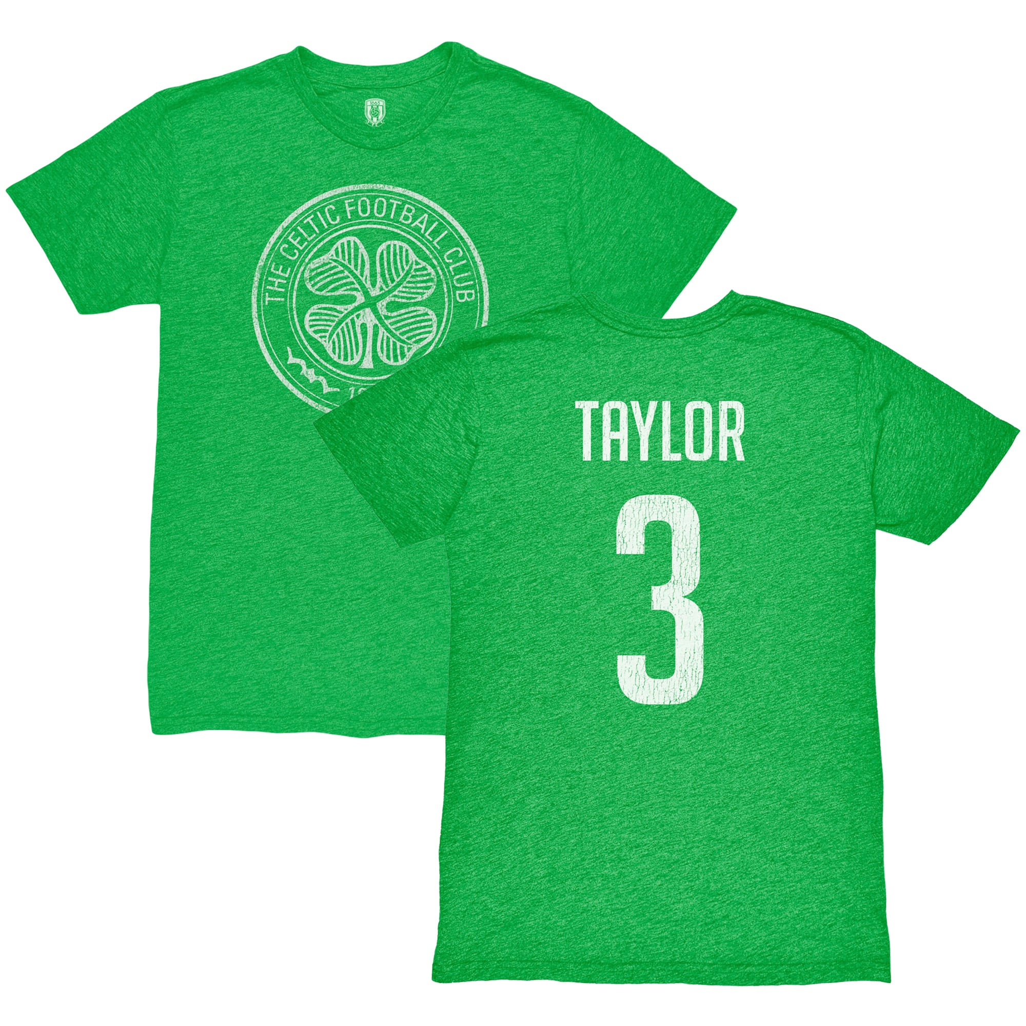 Men's 1863FC Greg Taylor Green Celtic Player Vintage Tri-Blend T-Shirt