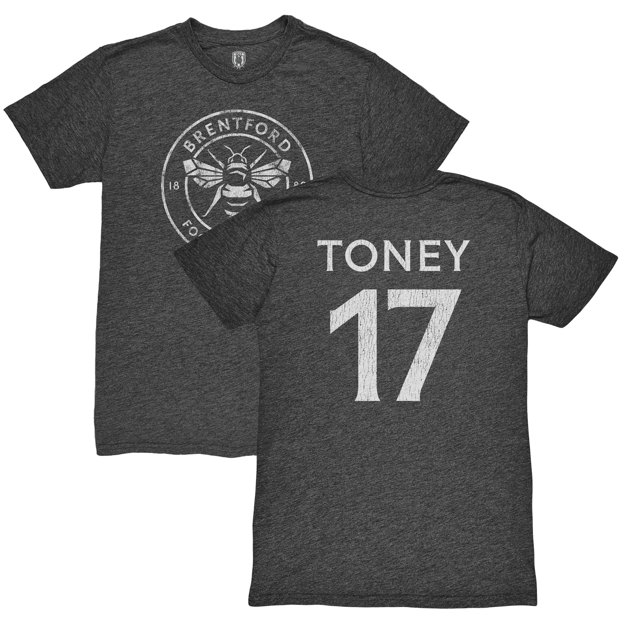 Men's 1863FC Ivan Toney Black Brentford FC Player Vintage Tri-Blend T-Shirt