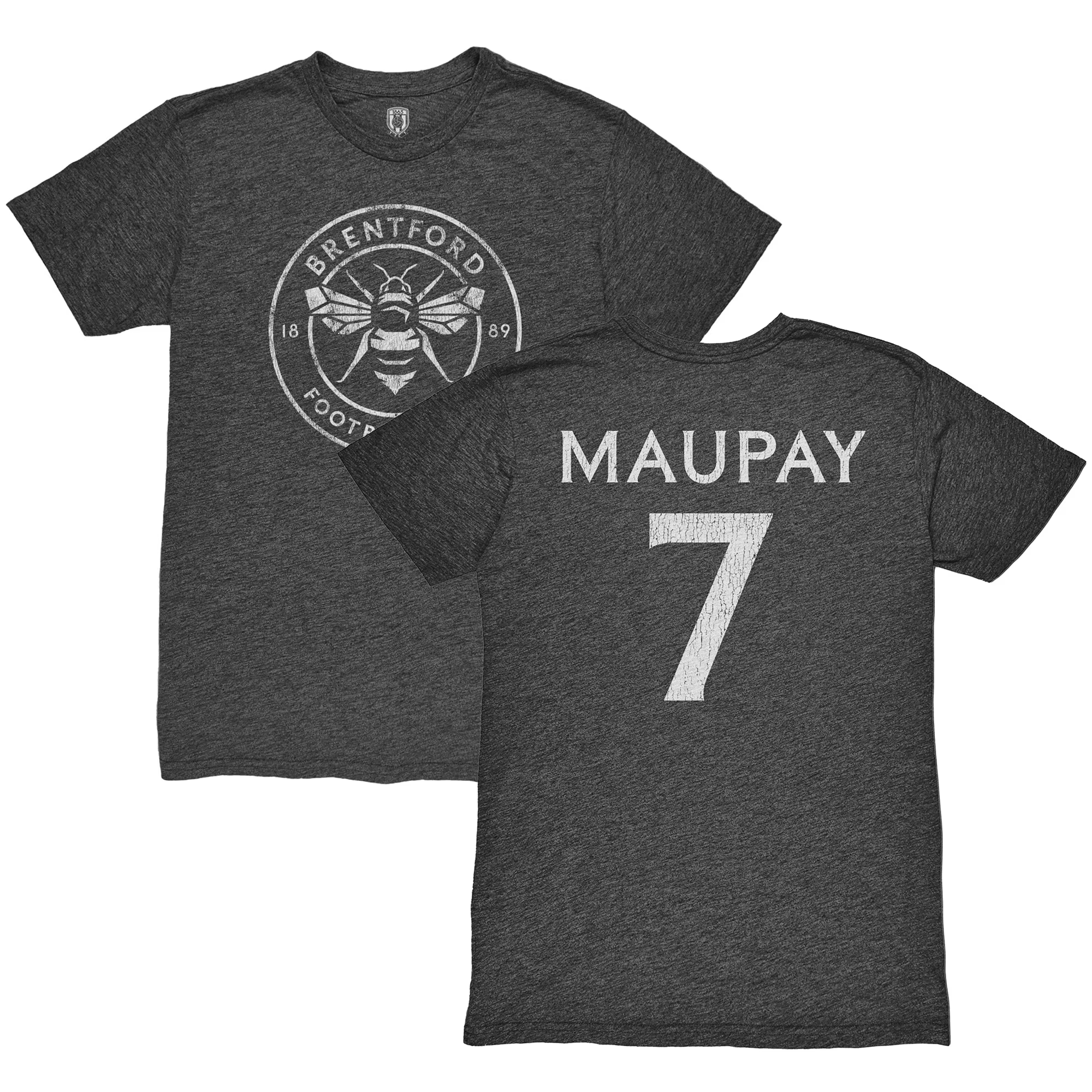 Men's 1863FC Neal Maupay Black Brentford FC Player Vintage Tri-Blend T-Shirt