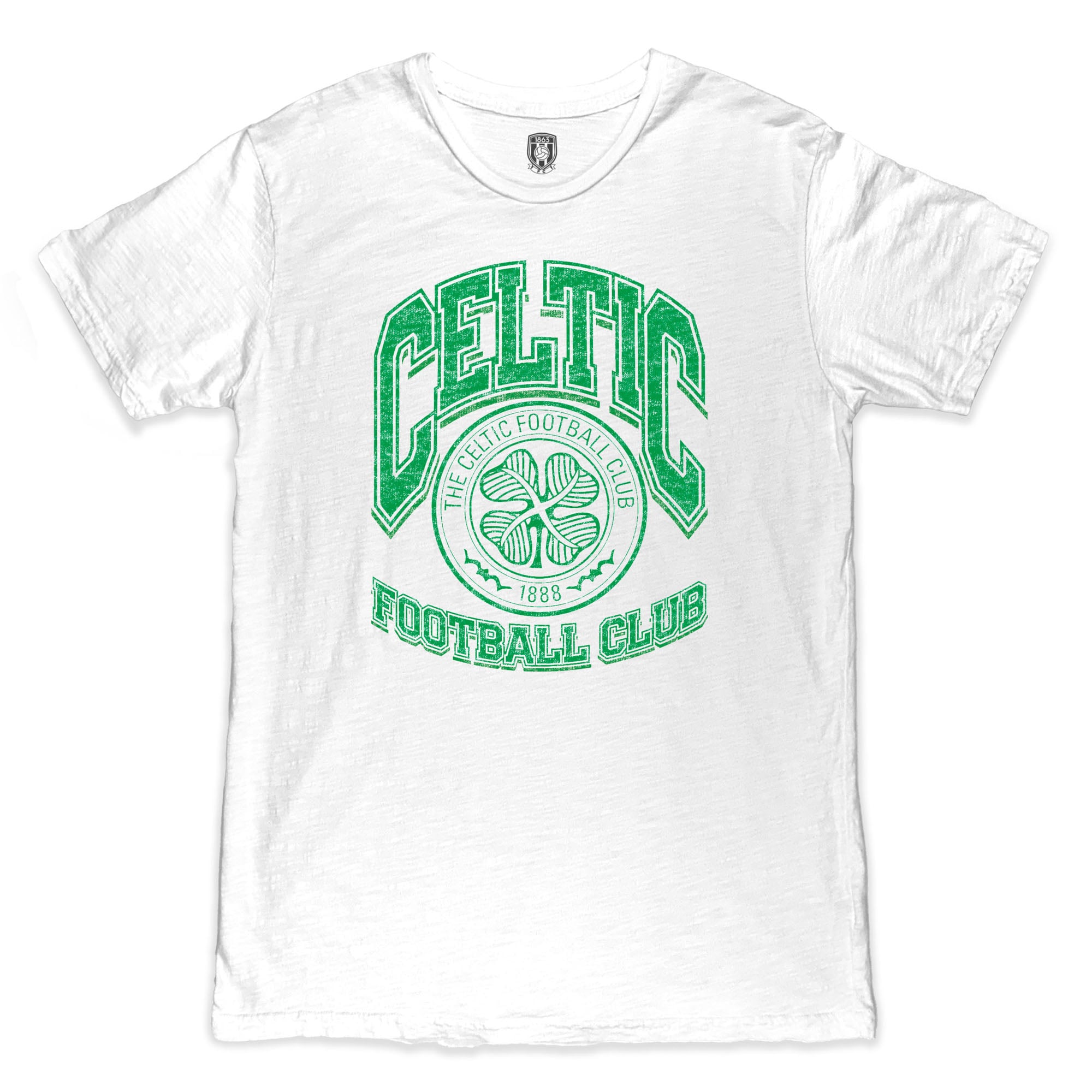 Men's 1863FC White Celtic Retro Wordmark Slub T-Shirt