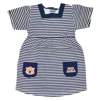 Toddler Little King Navy Auburn Tigers Striped Dress with Pockets