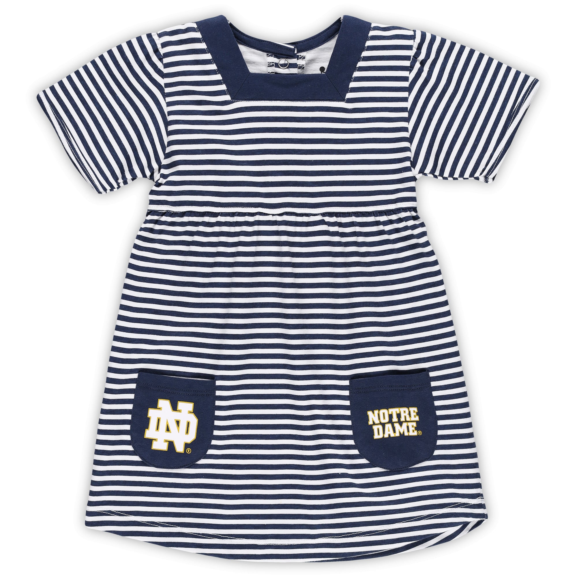 Toddler Little King Navy Notre Dame Fighting Irish Striped Dress with Pockets