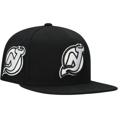 Men's Mitchell & Ness  Black New Jersey Devils Team Snapback Hat