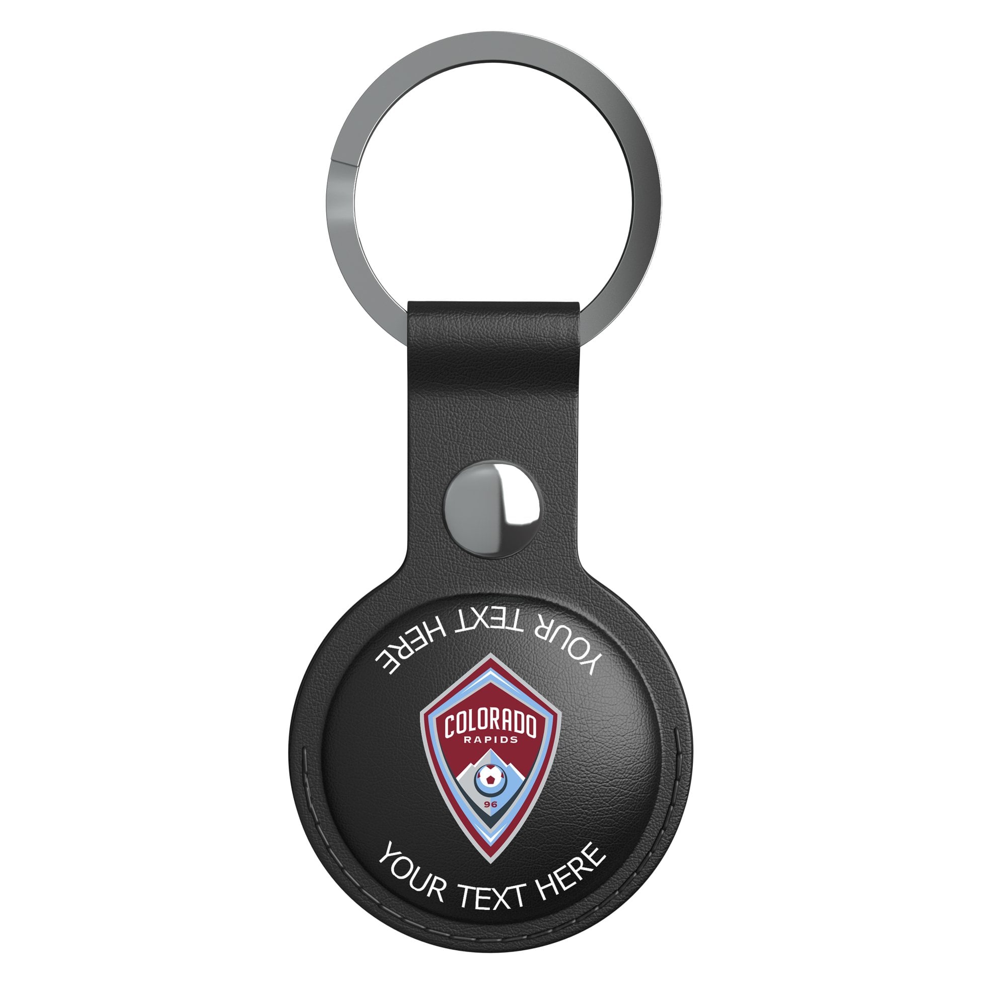 Keyscaper Colorado Rapids Personalized Black Leatherette AirTag Holder