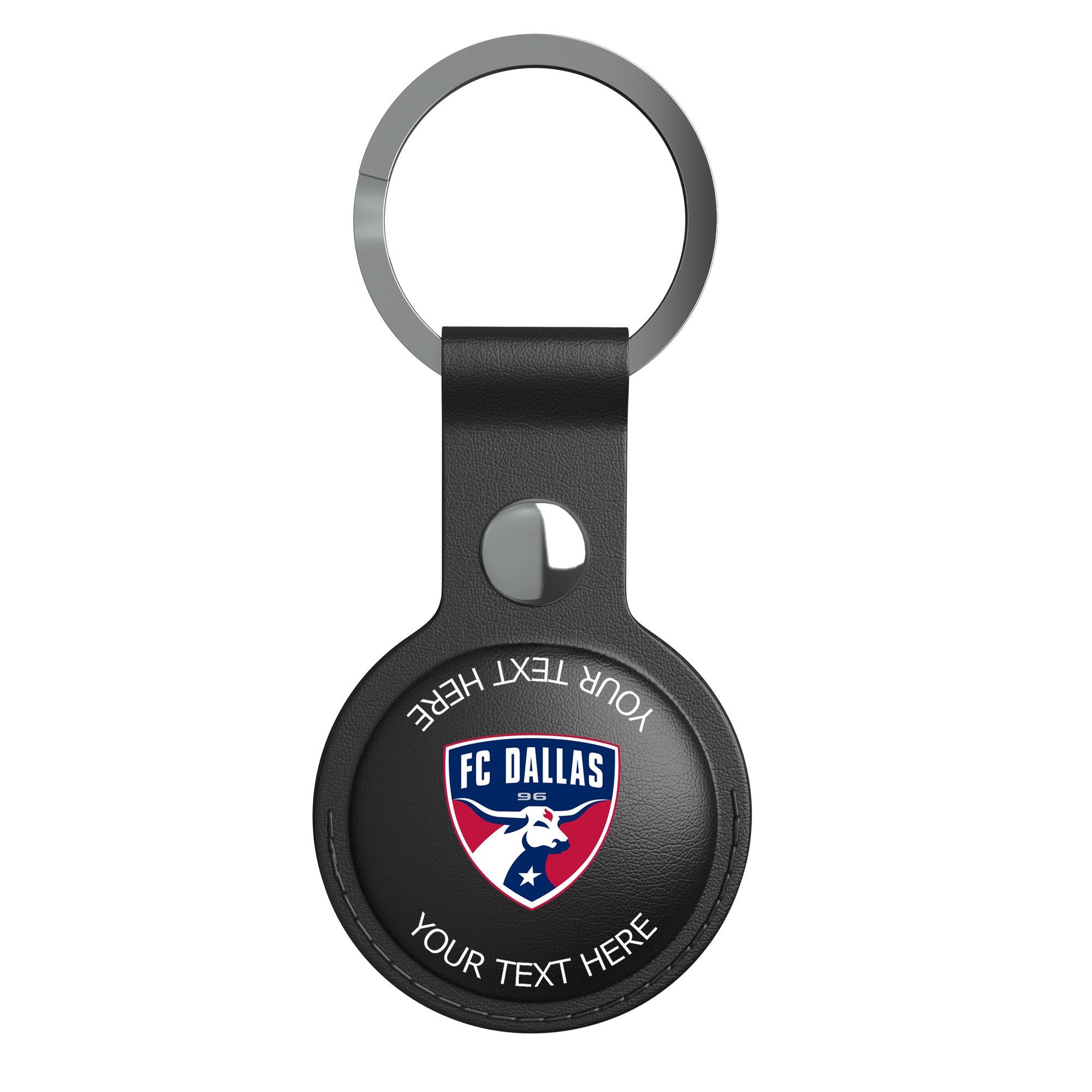 Keyscaper FC Dallas Personalized Black Leatherette AirTag Holder