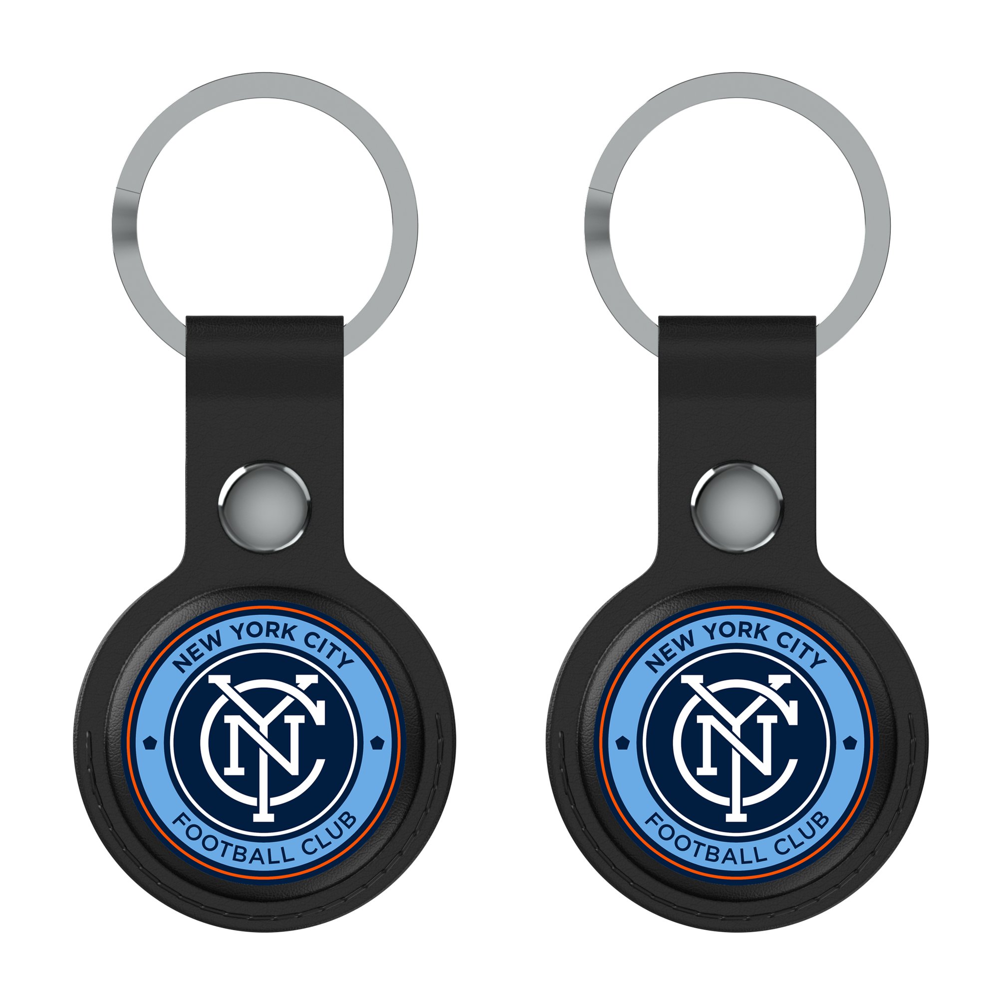 Keyscaper New York City FC Black Leatherette AirTag Holder 2-Pack