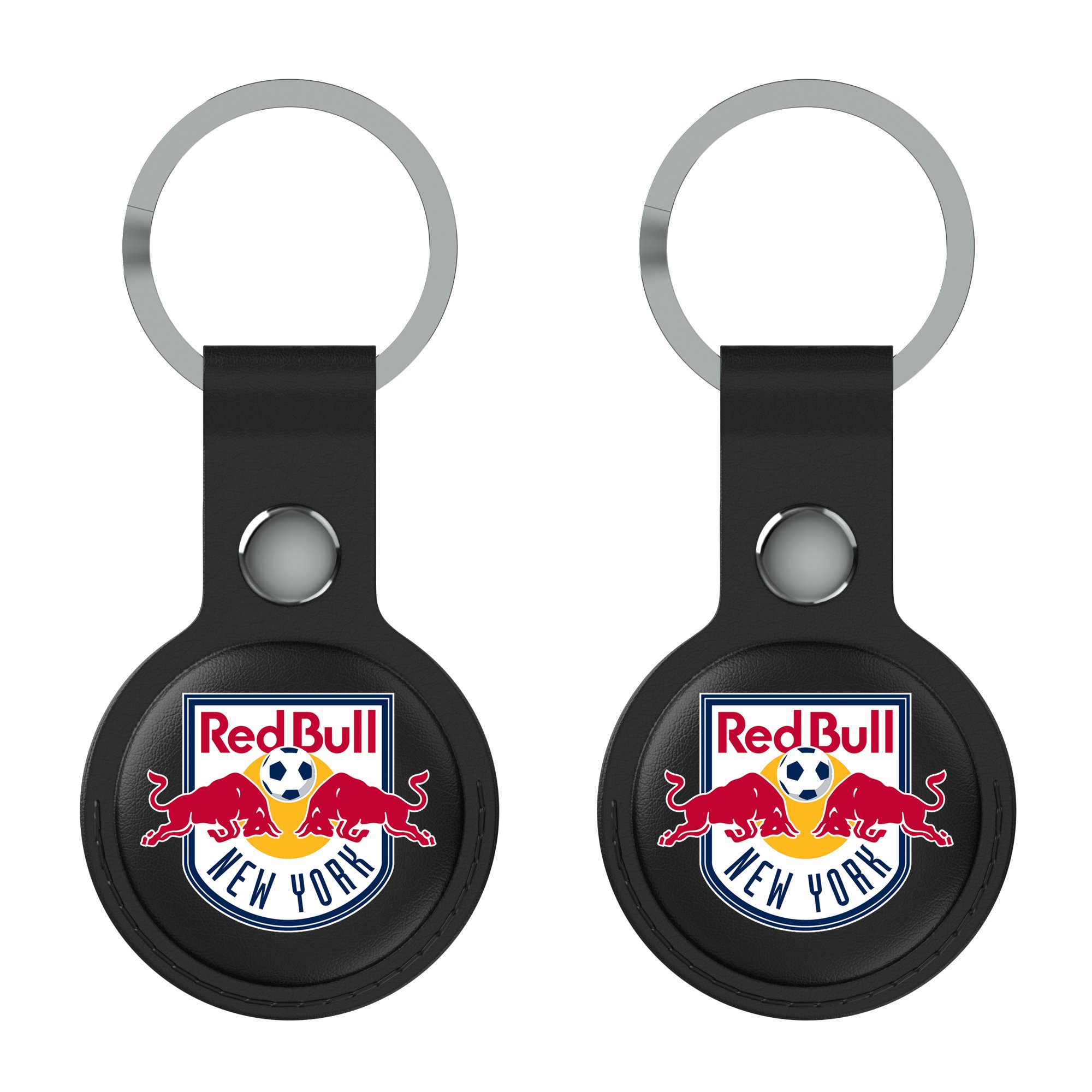 Keyscaper New York Red Bulls Black Leatherette AirTag Holder 2-Pack
