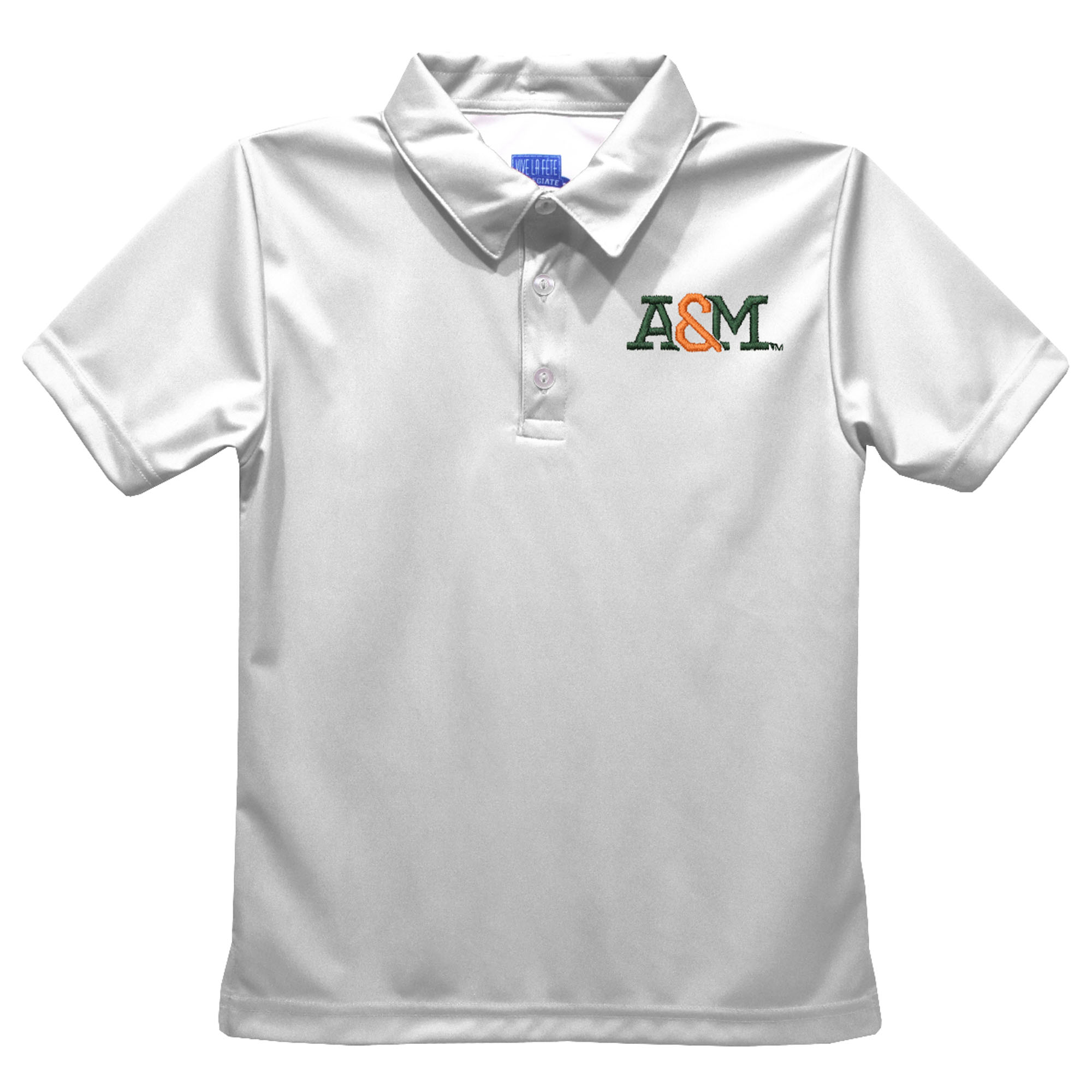 Youth Vive La Fete White Florida A&M Rattlers Solid Polo Youth Vive La Fete White Florida A&M Rattlers Solid Polo