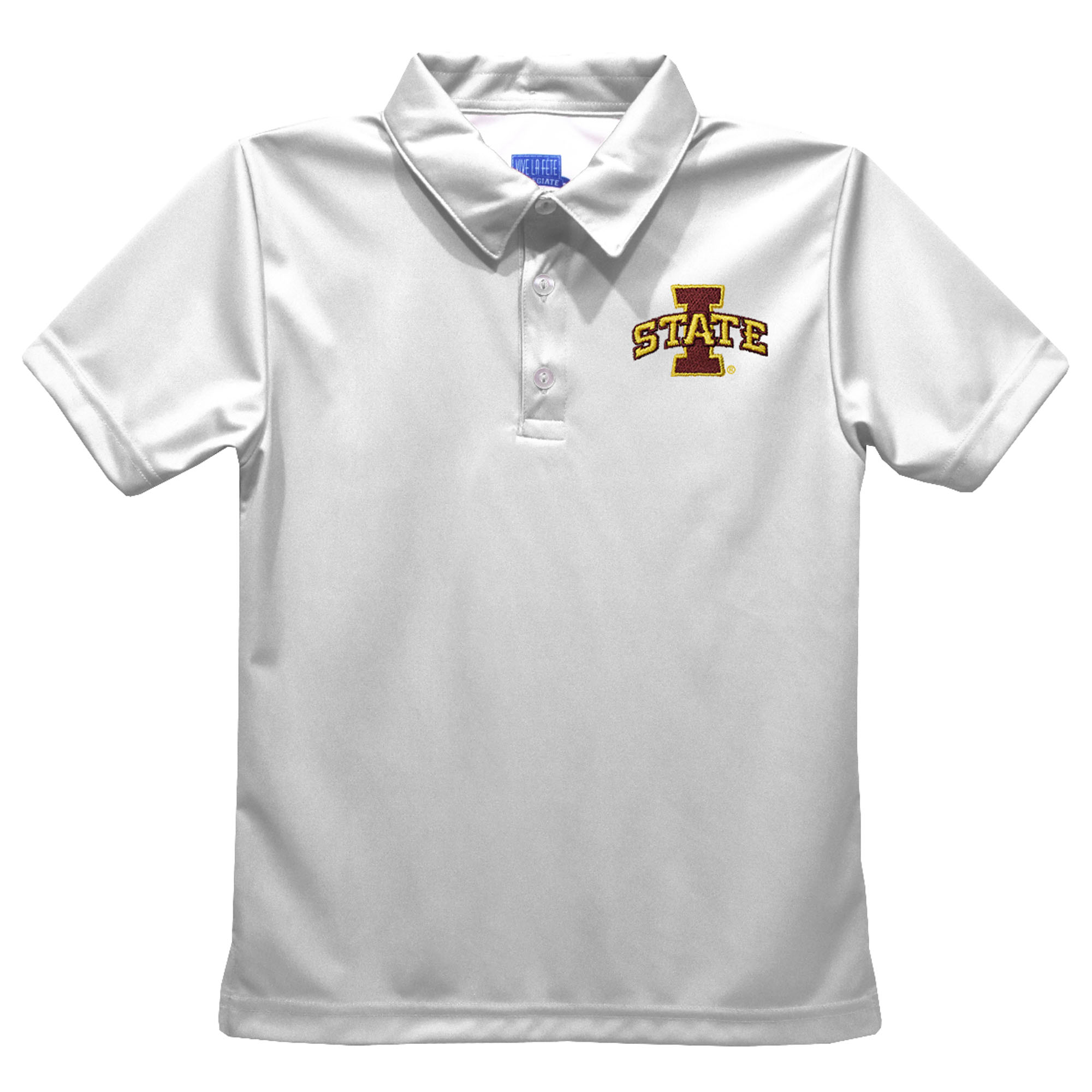 Youth Vive La Fete White Iowa State Cyclones Solid Polo Youth Vive La Fete White Iowa State Cyclones Solid Polo