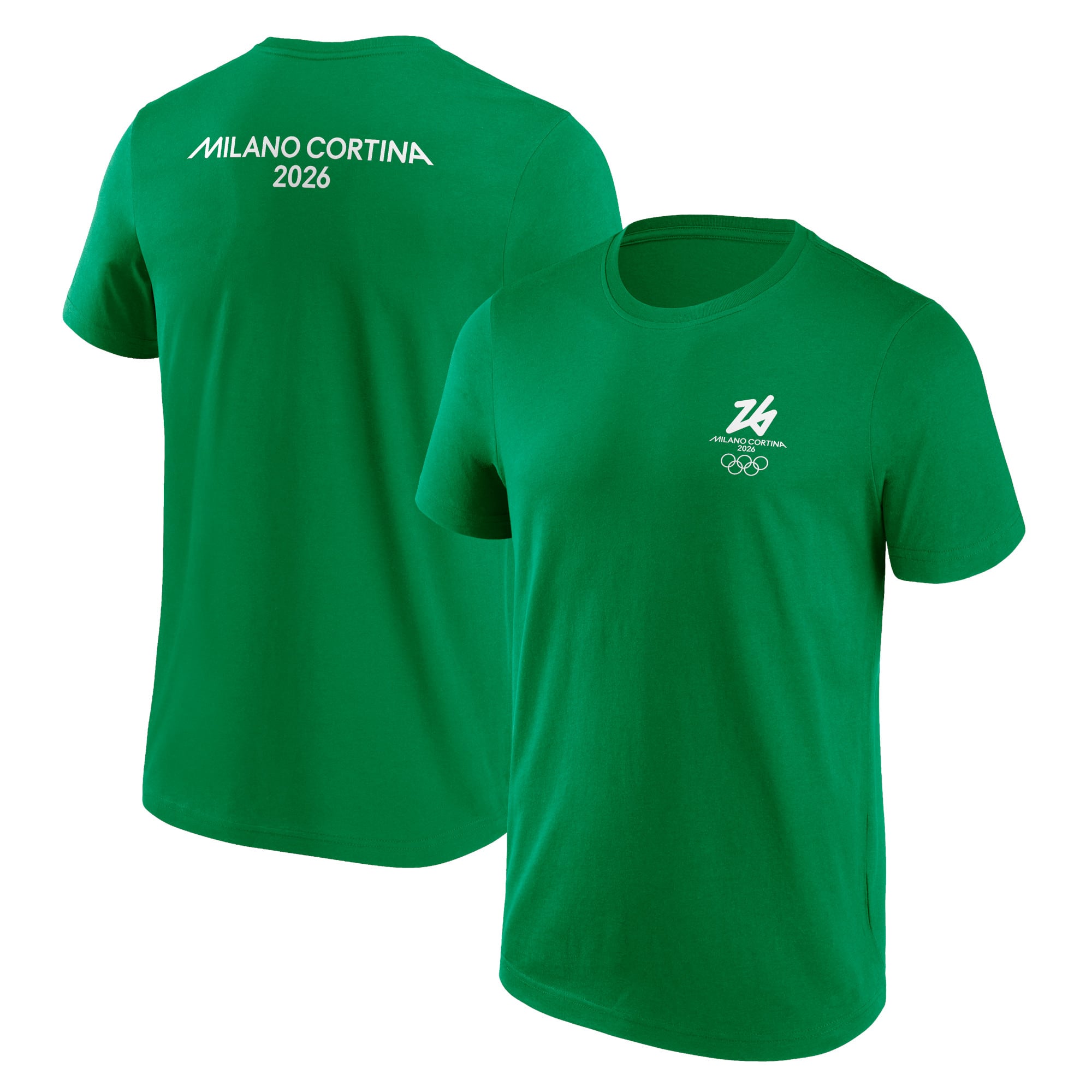 T-shirt con grafica con logo anteriore e posteriore delle Olimpiadi di Milano Cortina 2026 - Verde