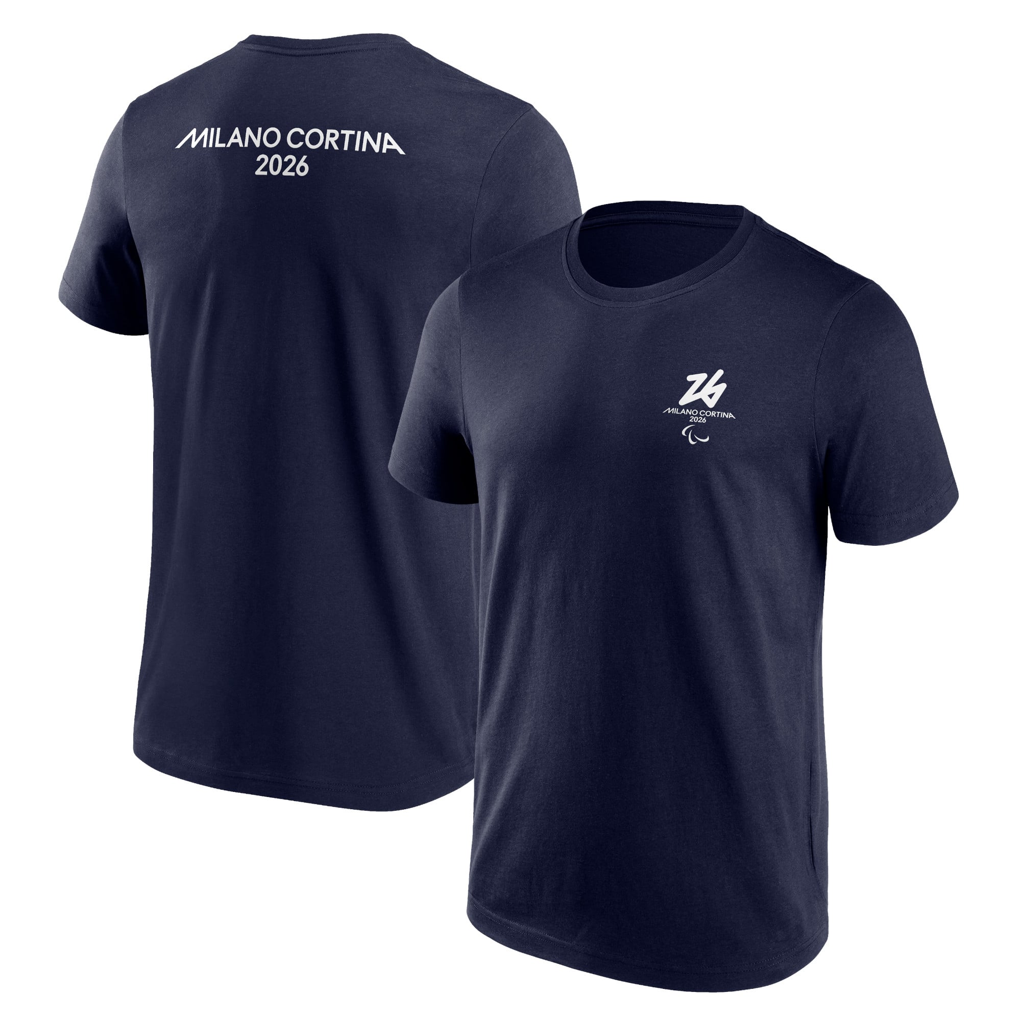 T-shirt con grafica con logo anteriore e posteriore delle Paralimpiadi Milano Cortina 2026 - Blu scuro