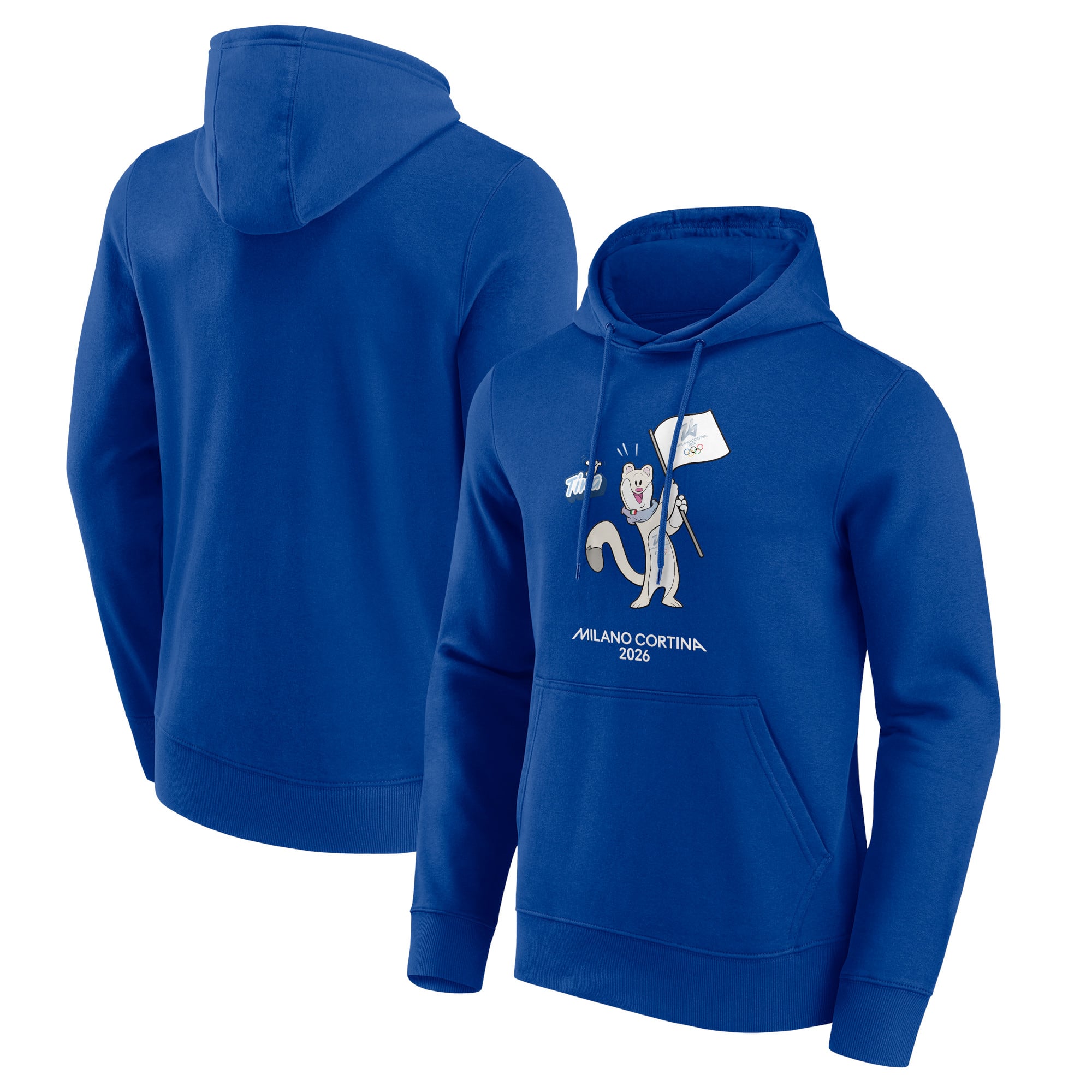 Milano Felpa con cappuccio grafica Tina Mascot delle Olimpiadi di Cortina 2026 - Blu
