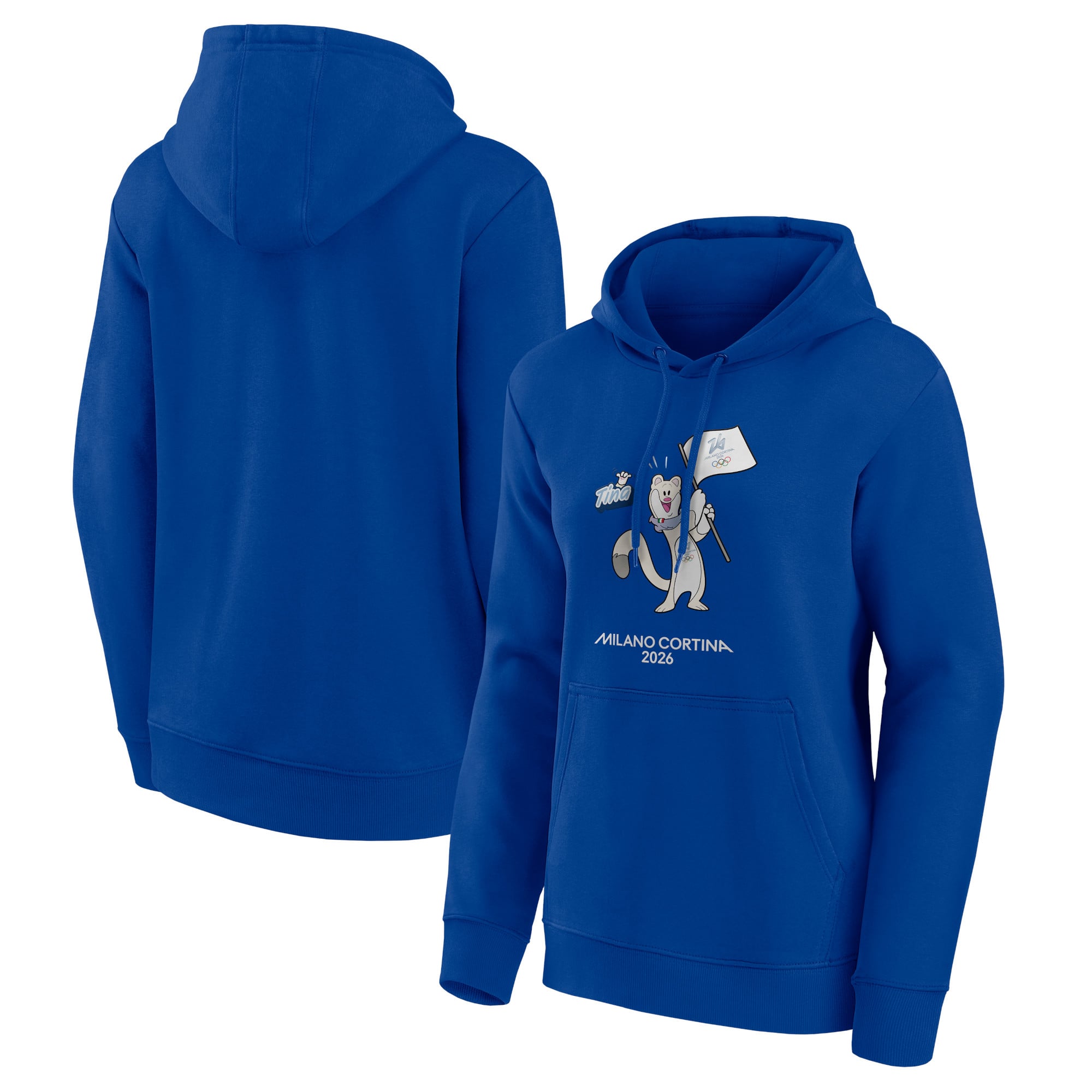 Felpa con cappuccio grafica con mascotte Tina delle Olimpiadi di Milano Cortina 2026 - Blu - Donna