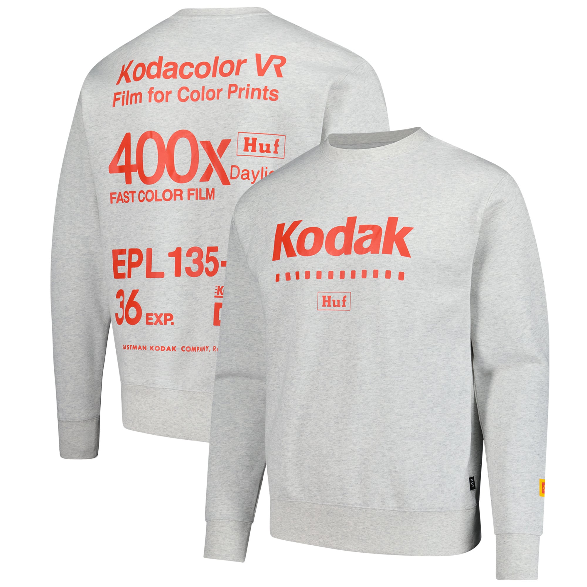 Men's Huf Worldwide Ash Kodak Golden Hour Pullover Sweatshirt