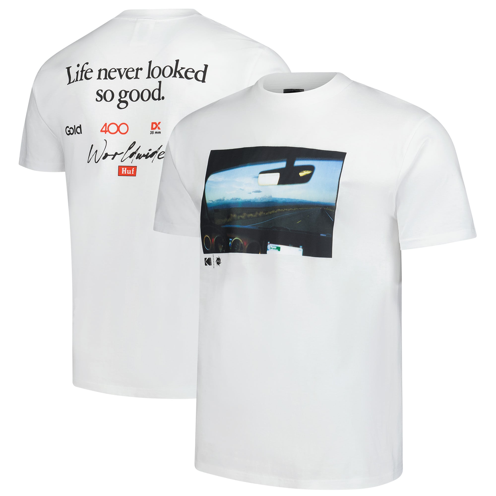 Men's Huf Worldwide  White Kodak Rear View T-Shirt