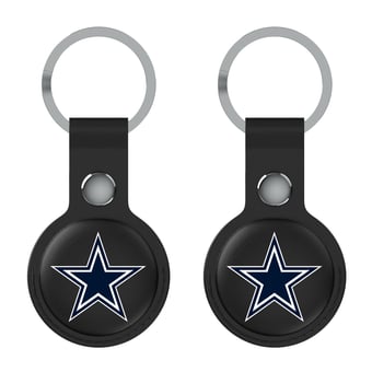 Keyscaper Dallas Cowboys Black Leatherette AirTag Holder 2-Pack
