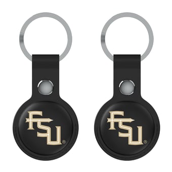 Keyscaper Florida State Seminoles Black Leatherette AirTag Holder 2-Pack