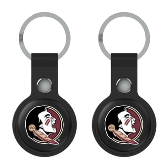 Keyscaper Florida State Seminoles Black Leatherette AirTag Holder 2-Pack