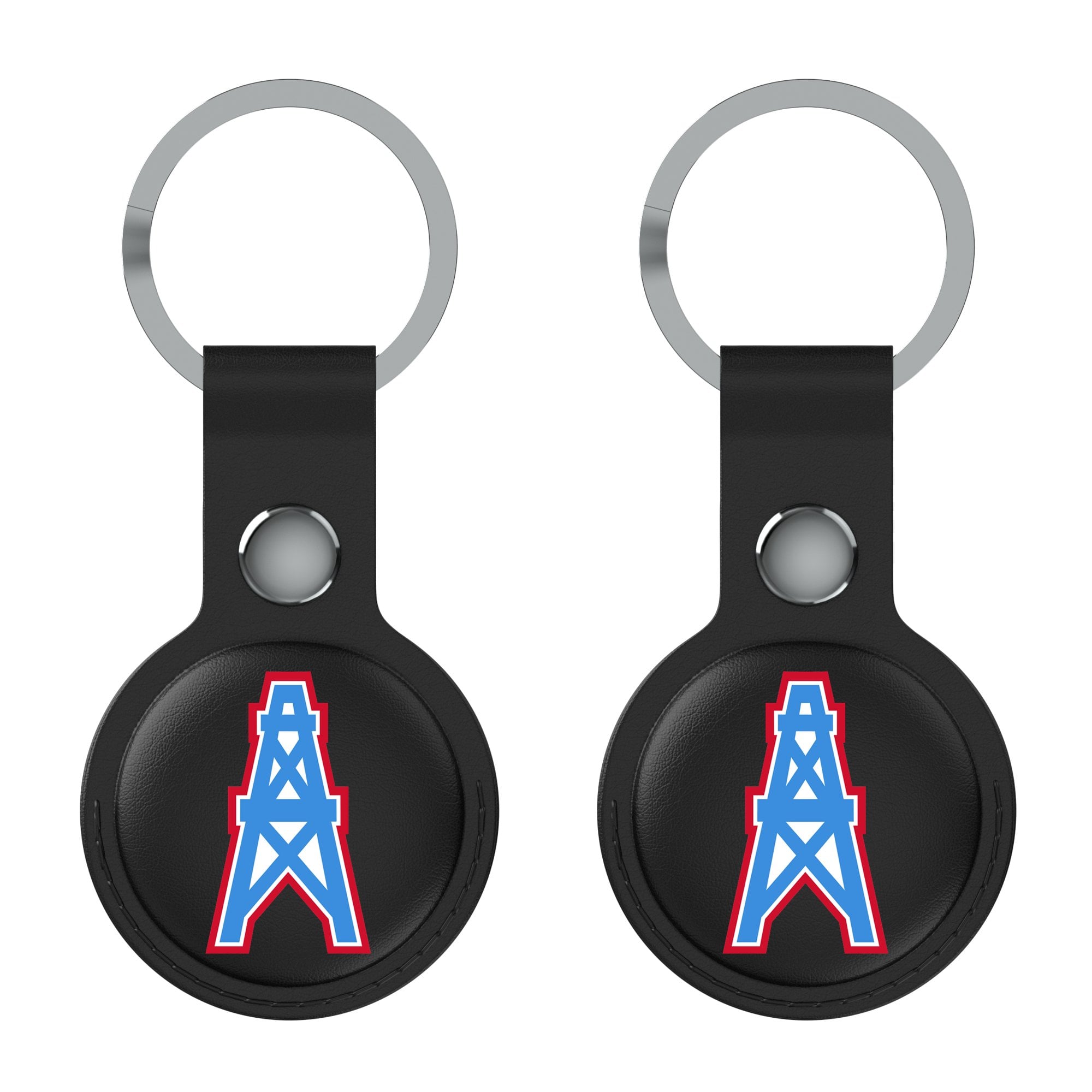 Keyscaper Houston Oilers Black Leatherette AirTag Holder 2-Pack
