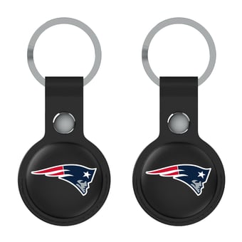 Keyscaper New England Patriots Black Leatherette AirTag Holder 2-Pack