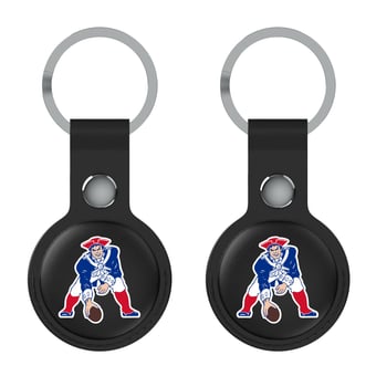 Keyscaper New England Patriots Black Leatherette AirTag Holder 2-Pack