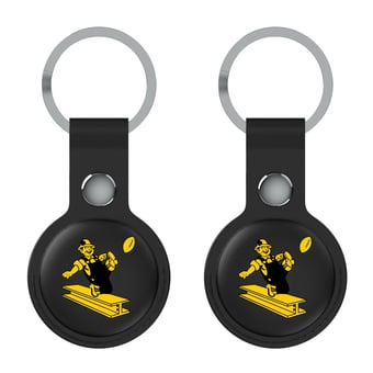 Keyscaper Pittsburgh Steelers Black Leatherette AirTag Holder 2-Pack