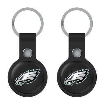 Keyscaper Philadelphia Eagles Black Leatherette AirTag Holder 2-Pack