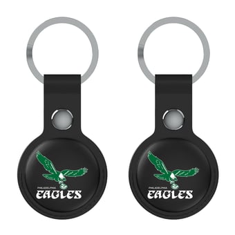 Keyscaper Philadelphia Eagles Black Leatherette AirTag Holder 2-Pack