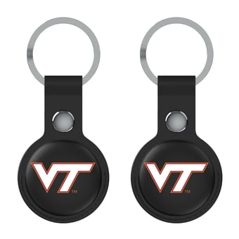 Keyscaper Virginia Tech Hokies Black Leatherette AirTag Holder 2-Pack