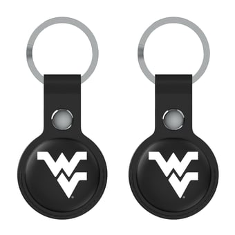 Keyscaper West Virginia Mountaineers Black Leatherette AirTag Holder 2-Pack