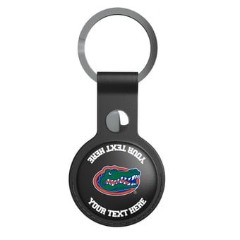 Keyscaper Florida Gators Personalized Black Leatherette AirTag Holder