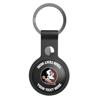 Keyscaper Florida State Seminoles Personalized Black Leatherette AirTag Holder