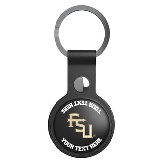 Keyscaper Florida State Seminoles Personalized Black Leatherette AirTag Holder