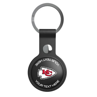 Keyscaper Kansas City Chiefs Personalized Black Leatherette AirTag Holder