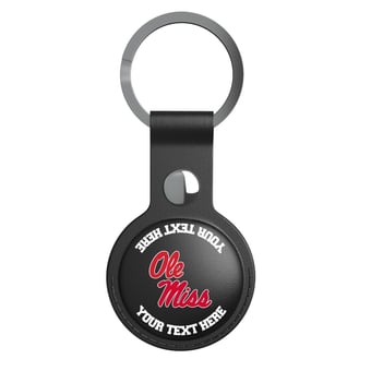 Keyscaper Ole Miss Rebels Personalized Black Leatherette AirTag Holder