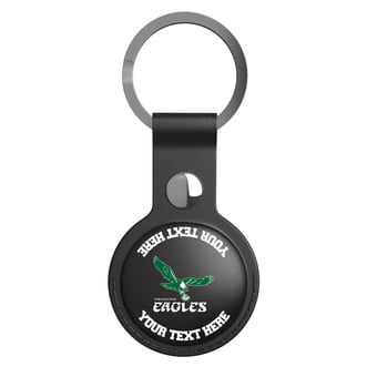 Keyscaper Philadelphia Eagles Personalized Black Leatherette AirTag Holder