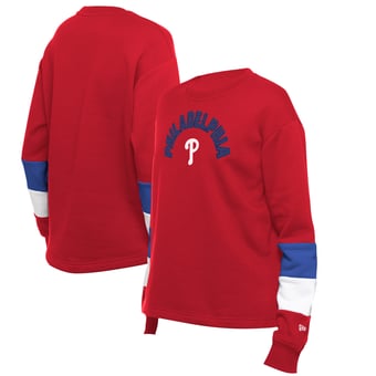 Women's New Era  Red Philadelphia Phillies Gameday Crewneck Sweatshirt