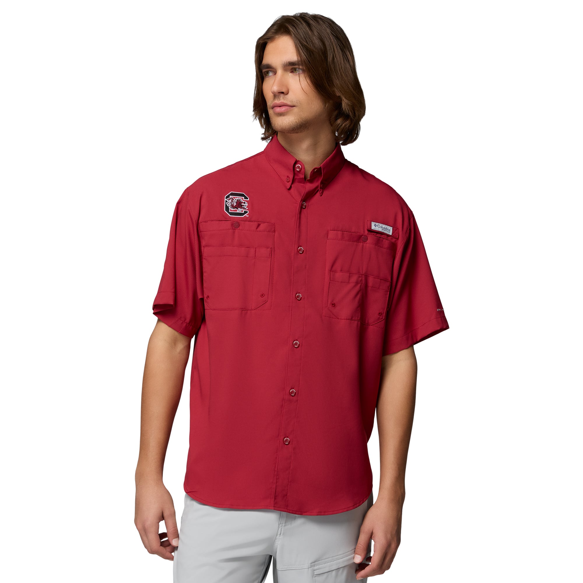 Men's Columbia Garnet South Carolina Gamecocks PFG Tamiami Shirt