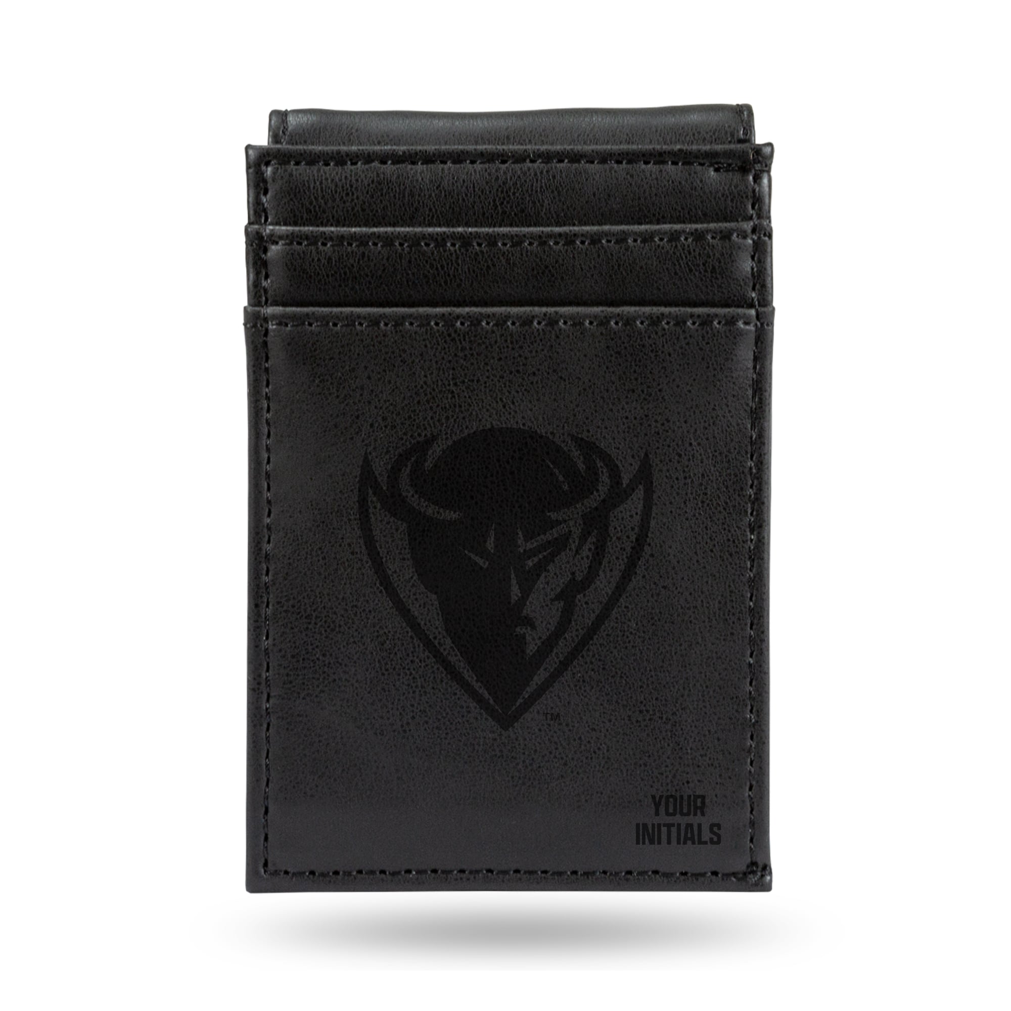 Black DePaul Blue Demons Personalized Front Pocket Wallet