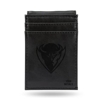 Black DePaul Blue Demons Personalized Front Pocket Wallet