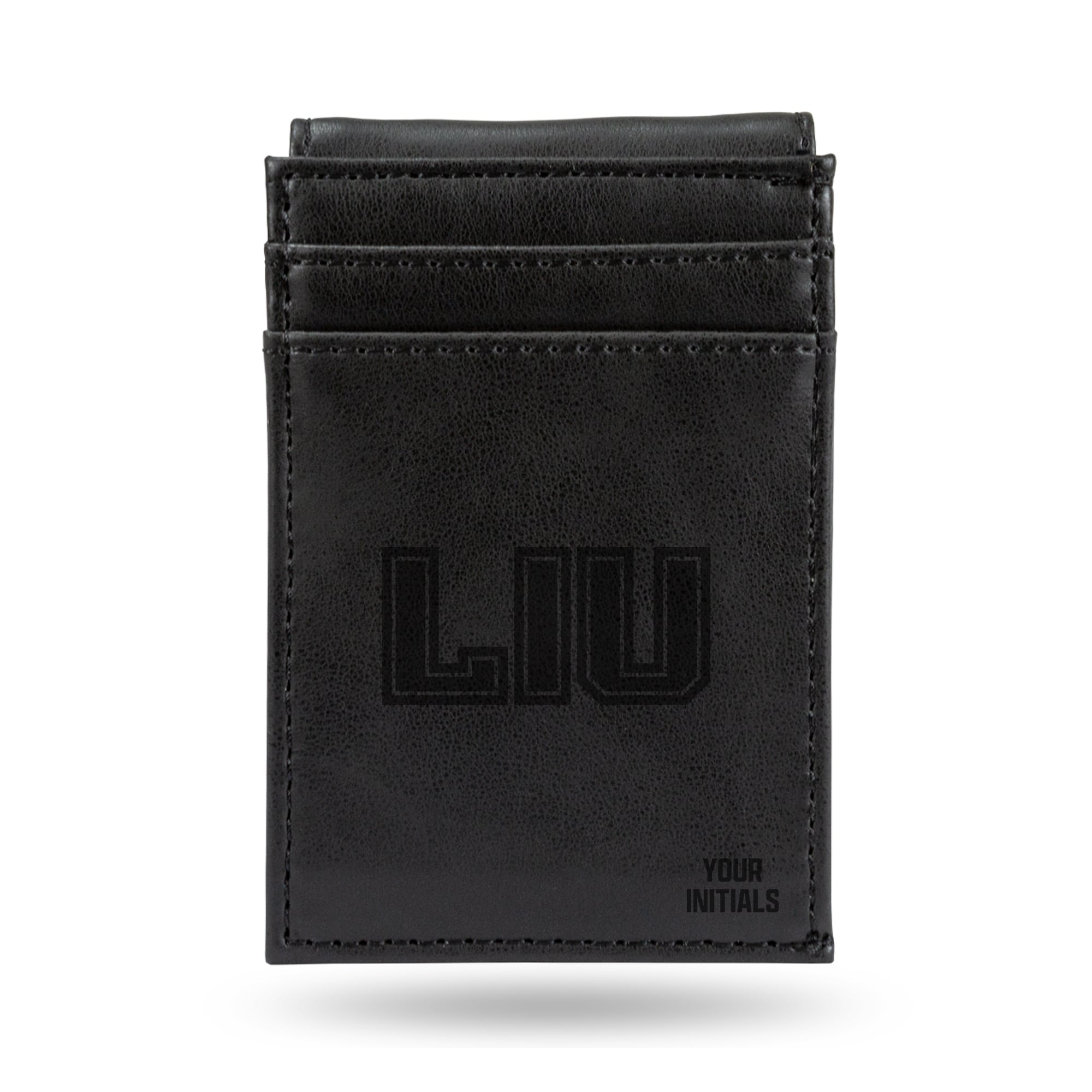 Black LIU Sharks Personalized Front Pocket Wallet