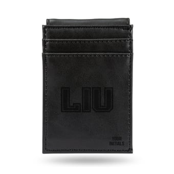 Black LIU Sharks Personalized Front Pocket Wallet