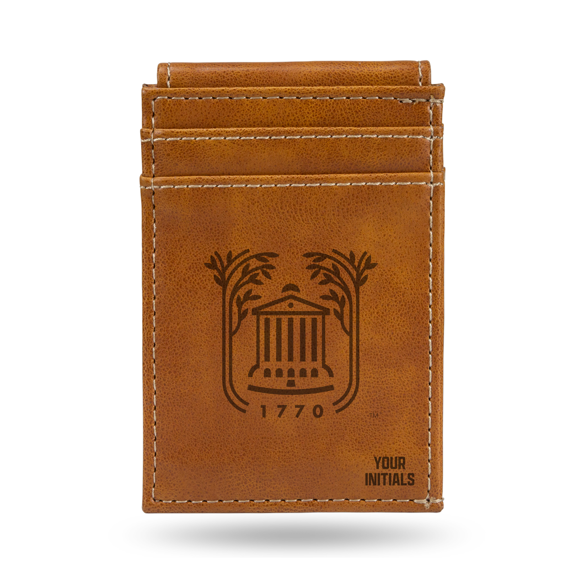 Brown Charleston Cougars Personalized Front Pocket Wallet