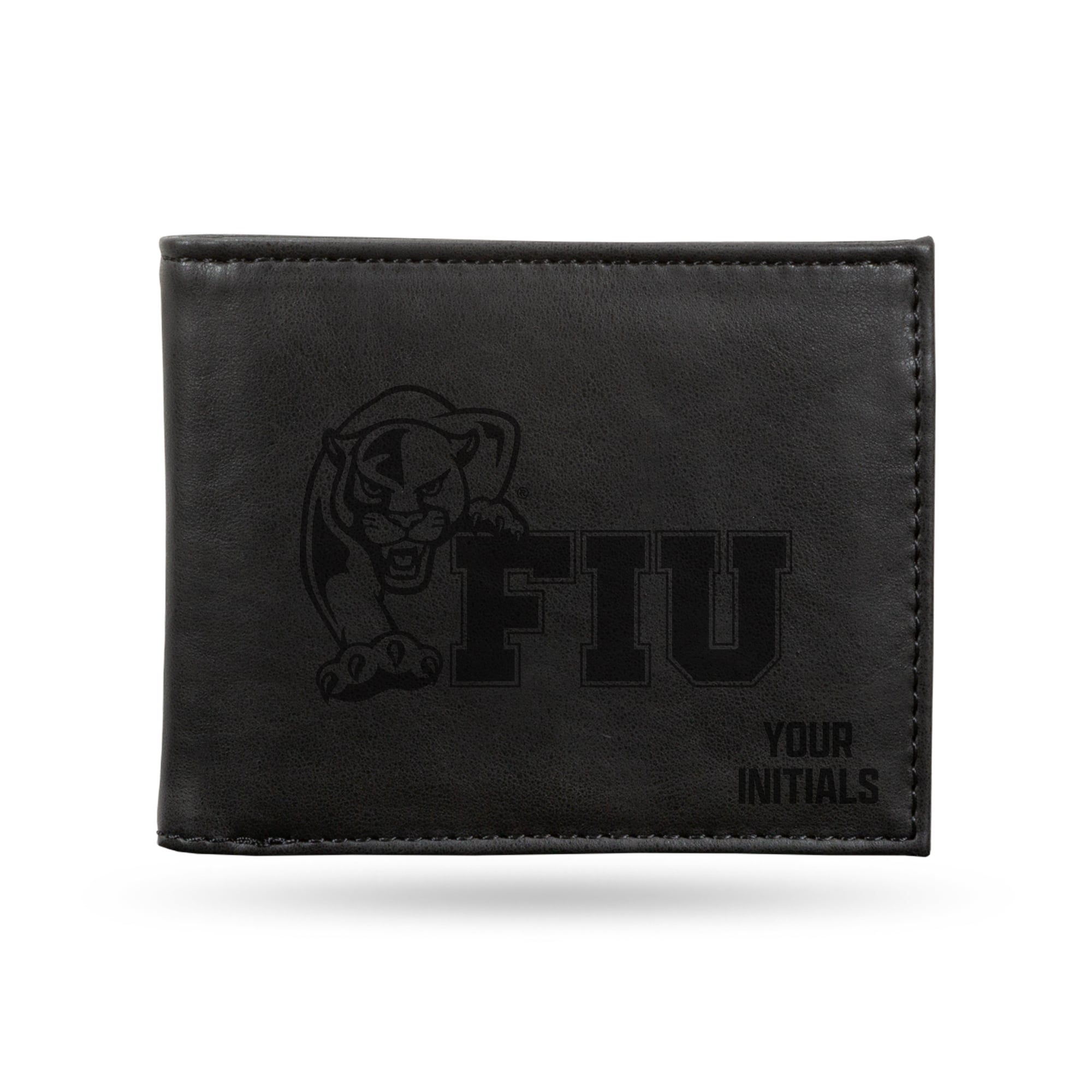 Black FIU Panthers Personalized Billfold Wallet